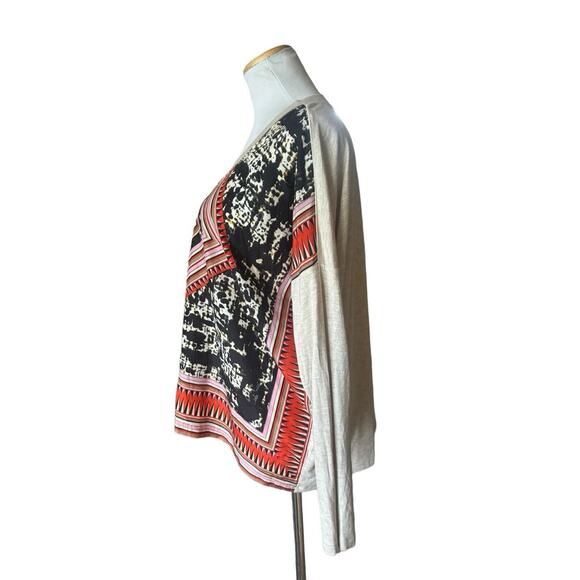 CAbi Silk Front Boho Women's Silk Tee Blouse Small oversized Flowy Long Sleeve - Picture 3 of 5